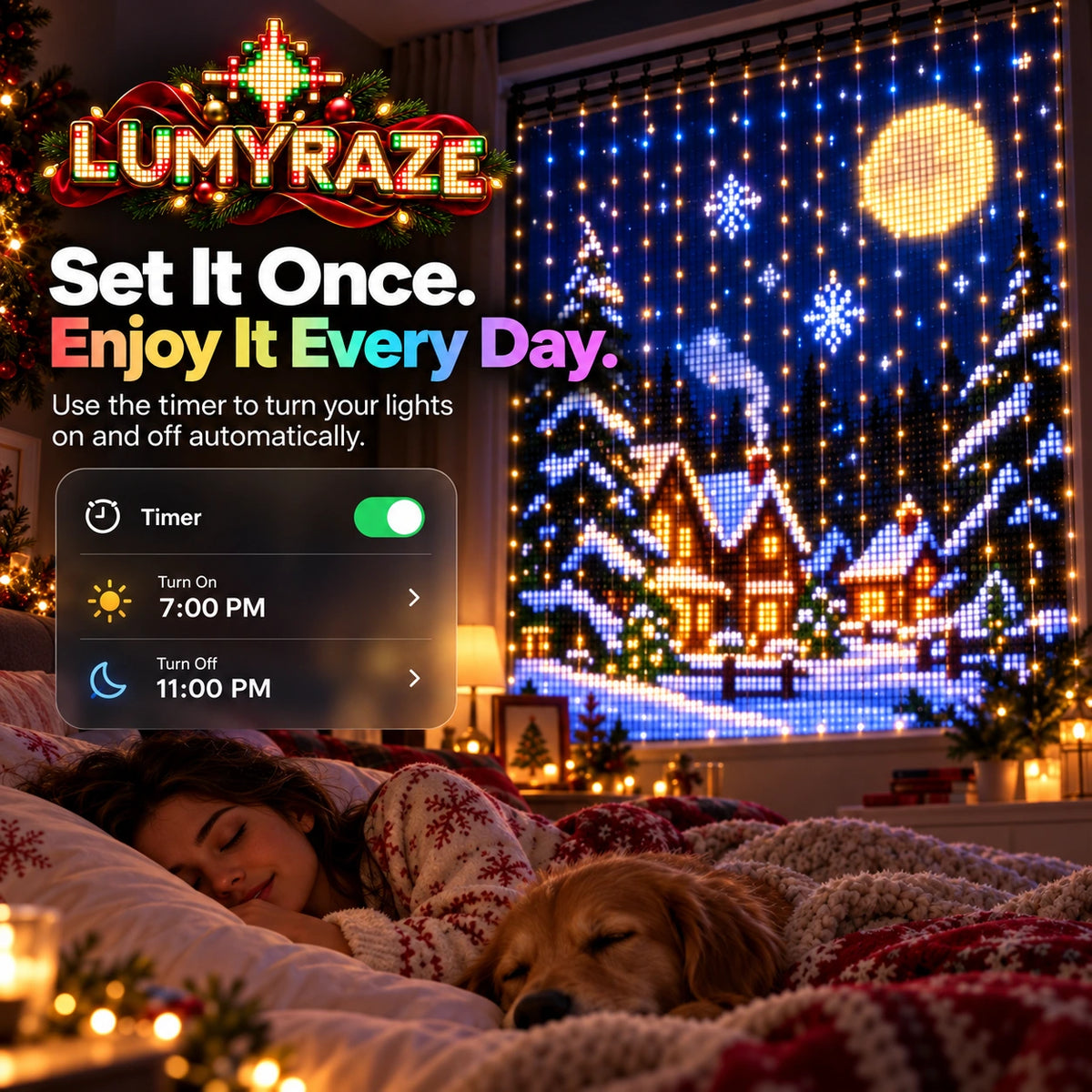 LUMYRAZE timer bedroom setup